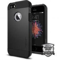 Spigen Armor odolný tenký kryt pre Apple iPhone SE (2016)/5S – čierny