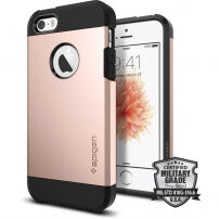 Spigen Armor odolný tenký kryt pre Apple iPhone SE (2016)/5S – ružový