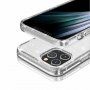 Transparentný kryt s trblietkami pre iPhone 12 Pro Max - strieborný