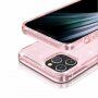 Transparentný kryt s trblietkami pre iPhone 12 mini - ružový