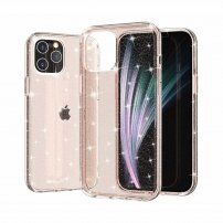 Transparentný kryt s trblietkami pre iPhone 12 mini - zlatý