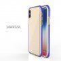 Transparentný kryt s farebným rámom z mäkkého plastu pre iPhone X / XS - modrý