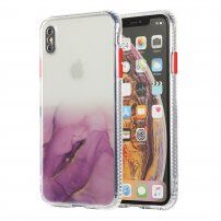 Mramorovaný kryt odolný proti poškrabaniu pre iPhone XS Max - fialový