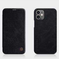 Nillkin Qin peňaženkové puzdro z PU kože pre iPhone 12 mini - čierne