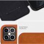 Nillkin Qin peňaženkové puzdro z PU kože pre iPhone 12 Pro Max - červené