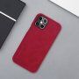 Nillkin Qin peňaženkové puzdro z PU kože pre iPhone 12 Pro Max - červené