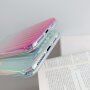 Vrúbkovaný meňavý kryt s metalickým leskom pre iPhone 12 Pro Max - strieborný