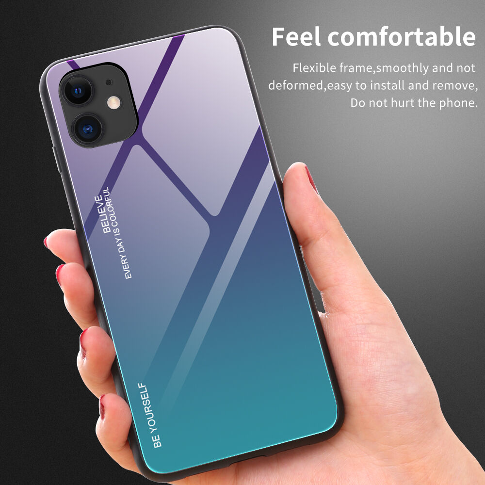 Kryt so sklenenou zadnou stranou pre iPhone 12 Pro Max - modročierny