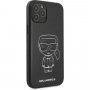 Karl Lagerfeld Embossed kryt z PU kože pre iPhone 12 Pro Max - čierny