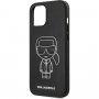 Karl Lagerfeld Embossed kryt z PU kože pre iPhone 12 Pro Max - čierny