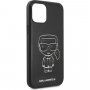 Karl Lagerfeld Embossed kryt z PU kože pre iPhone 12 Pro Max - čierny