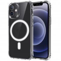Krištáľovo číry kryt s magnetickým kruhom pre iPhone 12 Pro Max - transparentný