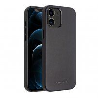 Qialino kožený kryt pre iPhone 12 / 12 Pro - čierny