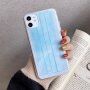 Kryt z mäkkého plastu so vzorom rúška pre iPhone 11 Pro - modrý