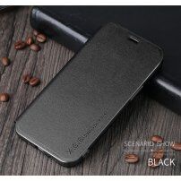 X-Level kožené flipové puzdro so stojančekom pre iPhone 12 / 12 Pro - čierne
