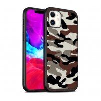 NXE kryt s maskáčovým vzorom pre iPhone 12 mini - kávovohnedý
