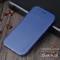 X-Level kožené flipové puzdro so stojančekom pre iPhone 12 mini - modré