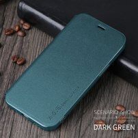 X-Level kožené flipové puzdro so stojančekom pre iPhone 12 mini - zelené