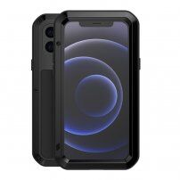 Love Mei superodolné puzdro proti nárazu / vode / prachu pre iPhone 12 mini - čierne