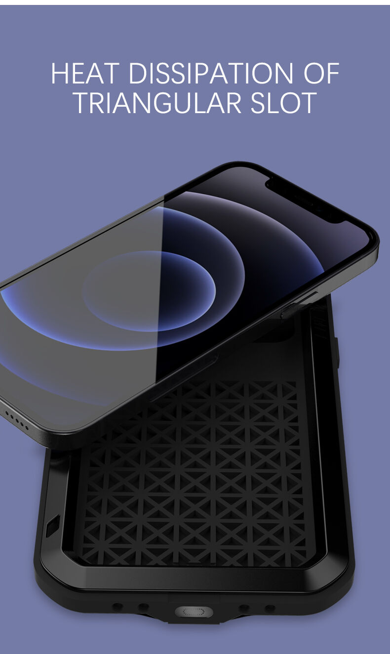 Love Mei superodolné puzdro proti nárazu / vode / prachu pre iPhone 12 mini - čierne