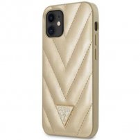 Guess V Quilted kryt pre iPhone 12 mini - zlatý
