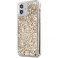 Guess 4G Liquid Glitter kryt pre iPhone 12 mini - zlatý