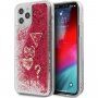 Guess Liquid Glitter Charms kryt pre iPhone 12 Pro Max - malinový