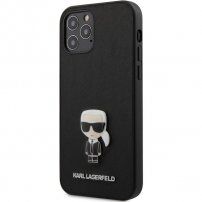 Karl Lagerfeld Saffiano Iconic kryt pre iPhone 12 Pro Max - čierny