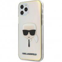 Karl Lagerfeld Head meňavý kryt pre iPhone 12 Pro Max - dúhový
