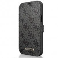 Guess 4G Book flipové puzdro pre iPhone 12 / 12 Pro - sivé