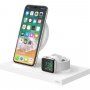 Belkin Boost Charge 2v1 bezdrôtová nabíjacia stanica 7.5 W pre iPhone / Apple Watch - biela