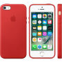 Originálny kožený kryt pre Apple iPhone 5S/SE (2016) – červený