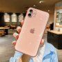 Mäkký transparentný kryt s trblietkami pre iPhone 11 - oranžový