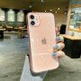 Mäkký transparentný kryt s trblietkami pre iPhone 11 - oranžový