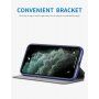 X-Level kožené flipové puzdro so stojančekom pre iPhone 12 / 12 Pro - modré