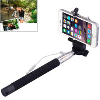 Teleskopická selfie tyč / monopod s&nbsp;drôtovou spúšťou pre iPhone - dĺžka 101,4 cm - čierna