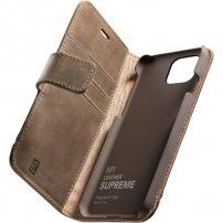 Cellularline Supreme kožené flipové puzdro pre iPhone 12 Pro Max - hnedé