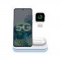 3v1 rýchly, bezdrôtovo nabíjací stojanček pre iPhone / Apple Watch / AirPods - biely