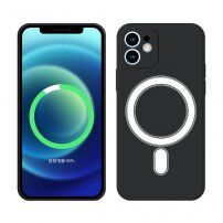 Silikónový kryt s magnetickým kruhom pre iPhone 11 Pro - čierny