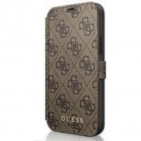 Guess 4G Book flipové puzdro pre iPhone 12 Pro Max - hnedé