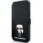 Karl Lagerfeld Saffiano Iconic peňaženkové puzdro pre iPhone 12 Pro Max - čierne