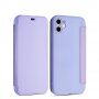 Flipové silikónové puzdro s kapsou na kartu pre iPhone 11 Pro - fialové