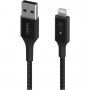 BELKIN Boost Charge LED opletený dátový a nabíjací kábel USB-A 2.0 / Lightning pre iPhone / iPad / iPod / AirPods - 1,2 m - čierny