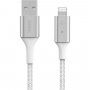 BELKIN Boost Charge LED opletený dátový a nabíjací kábel USB-A 2.0 / Lightning pre iPhone / iPad / iPod / AirPods - 1,2 m - biely