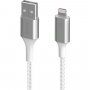 BELKIN Boost Charge LED opletený dátový a nabíjací kábel USB-A 2.0 / Lightning pre iPhone / iPad / iPod / AirPods - 1,2 m - biely