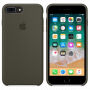 Originálne kožené puzdro pre Apple iPhone 8 Plus/7 Plus – tmavoolivové