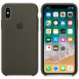 Originálne Apple kožené puzdro pre iPhone X / XS – tmavoolivové