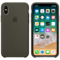 Originálne Apple kožené puzdro pre iPhone X / XS – tmavoolivové