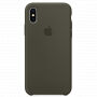 Originálne Apple kožené puzdro pre iPhone X / XS – tmavoolivové