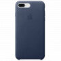 Originálne kožené puzdro pre Apple iPhone 8 Plus/7 Plus – polnočne modré